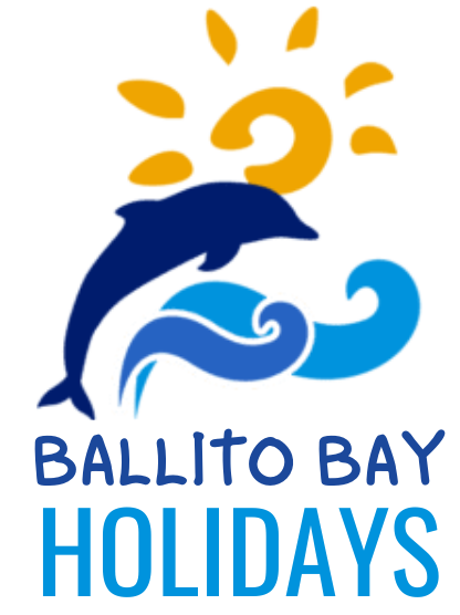 Logo of BAllito Bay Holidays. A Dolphin representing the Dolphin Coast with the sun and waves representing Holidays in Ballito